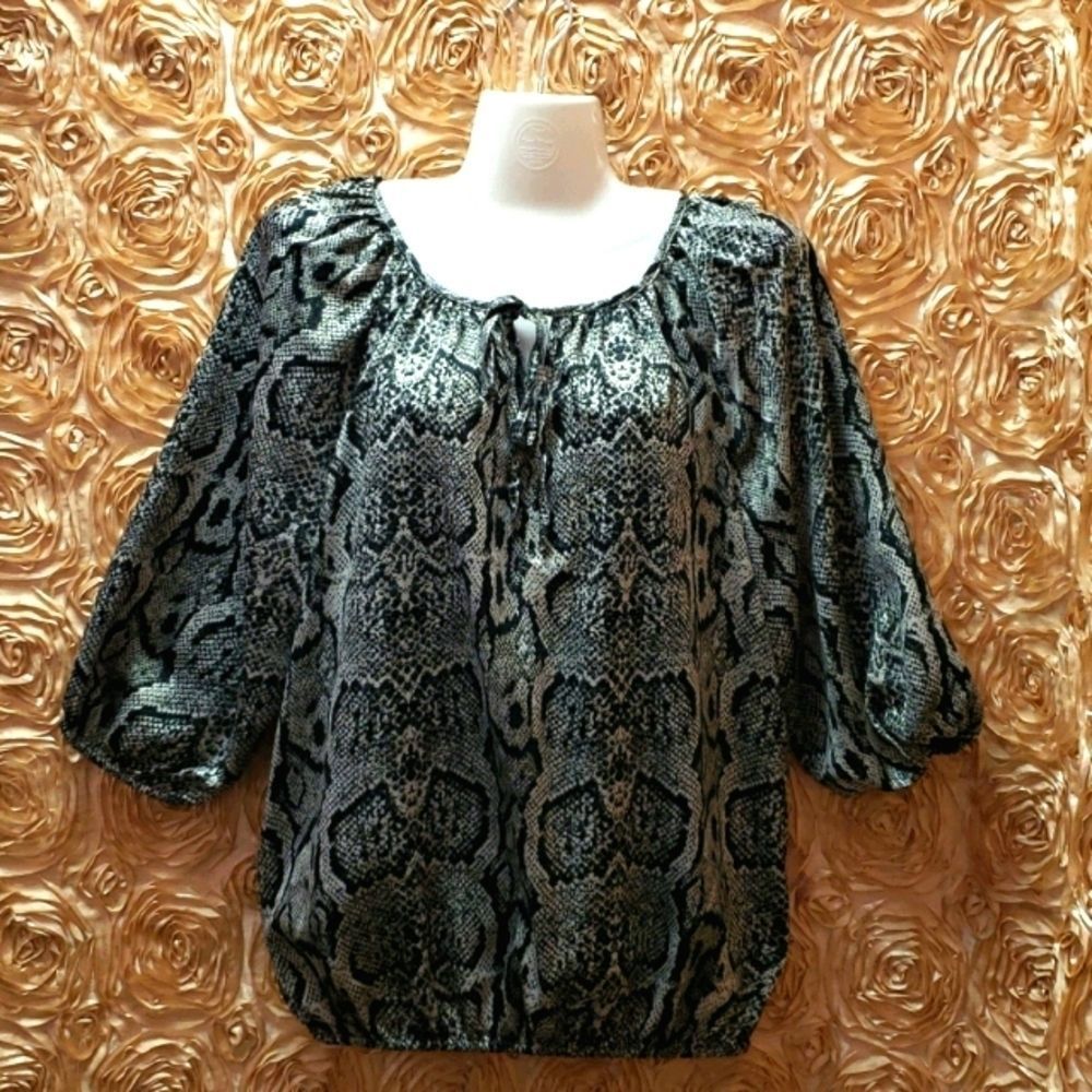 Ellen 💕 Tracy Black/Silver Blouse Top